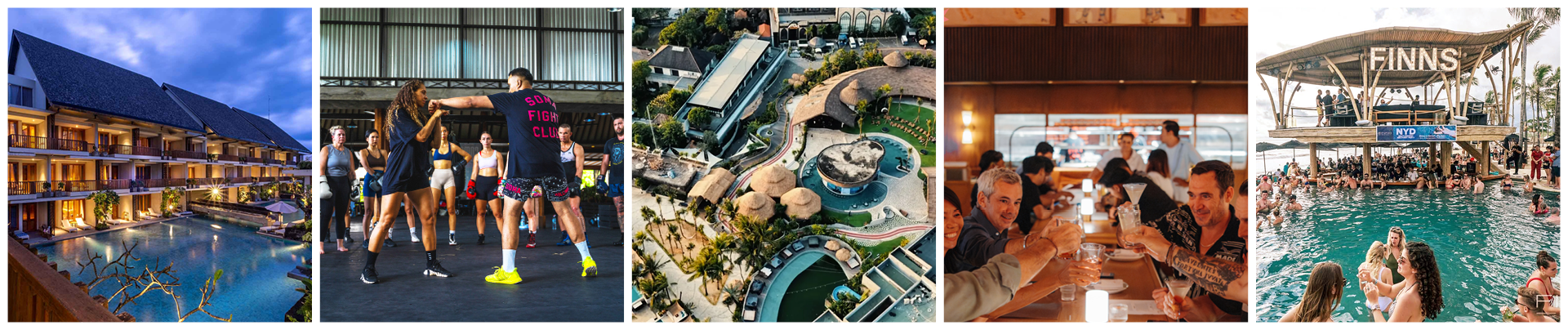 Bali Fitness Escape inclusions: resort, boxing, wellness, dinner and Finns Beach Club